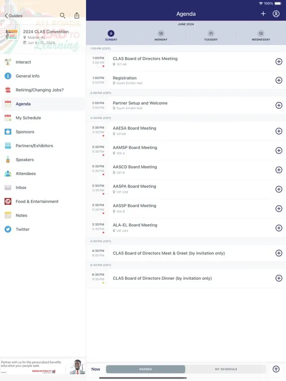 CLAS Conferences iPad  Screenshots
