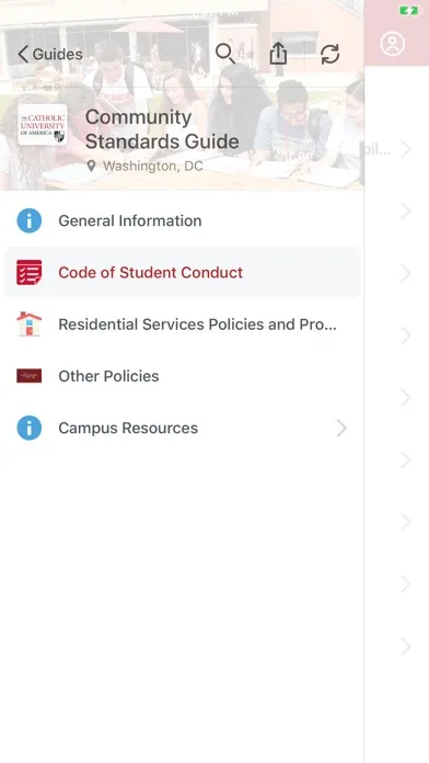 Capturas de tela do Catholic University of America
