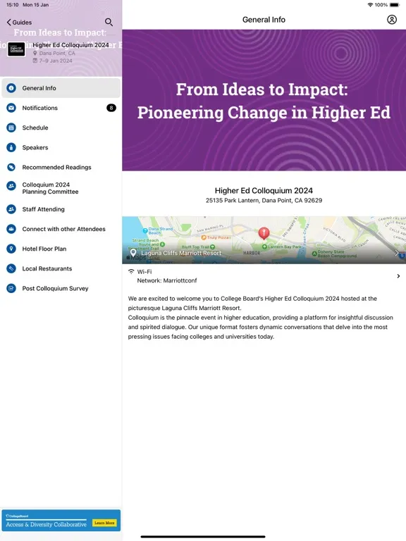 Captures d'écran de College Board Events iPad 