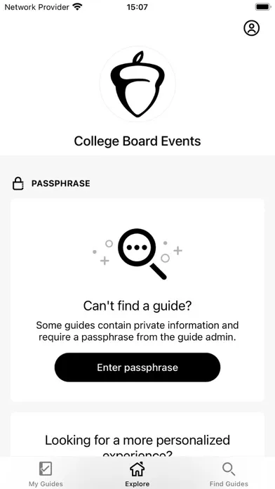 Captures d'écran de College Board Events