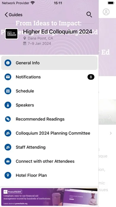 Captures d'écran de College Board Events