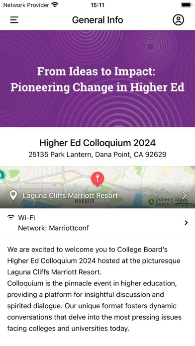 Captures d'écran de College Board Events