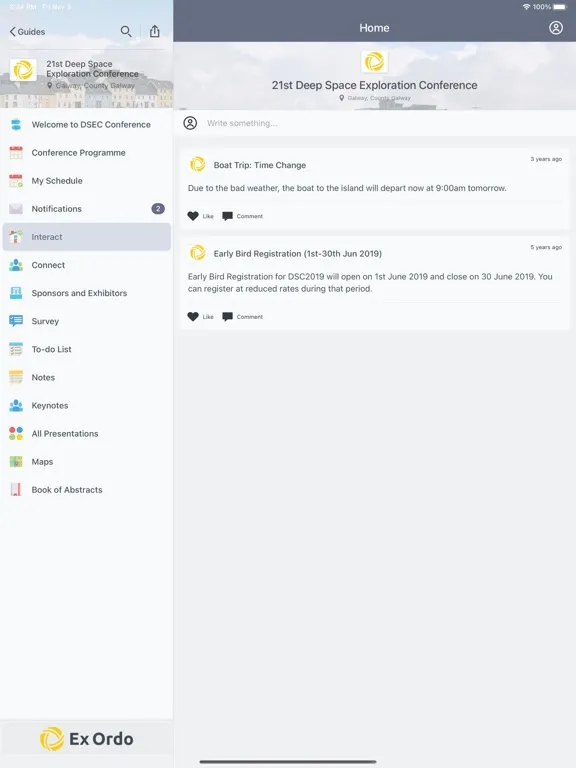 Ảnh chụp màn hình của Ex Ordo iPad 