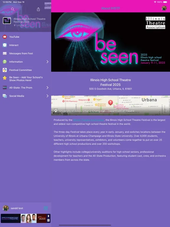 Illinois HS Theatre Fest 2025 iPad  Screenshots