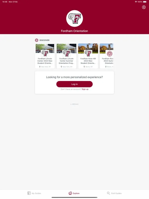 Fordham Orientation iPad  স্ক্রিনশট