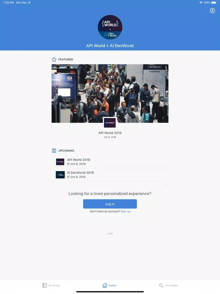 Screenshot di API World + AI DevWorld iPad 