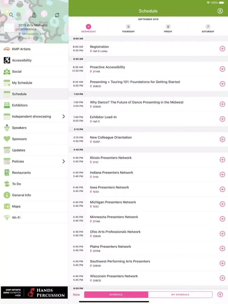 Arts Midwest Conference iPad  سکرین شاٹس