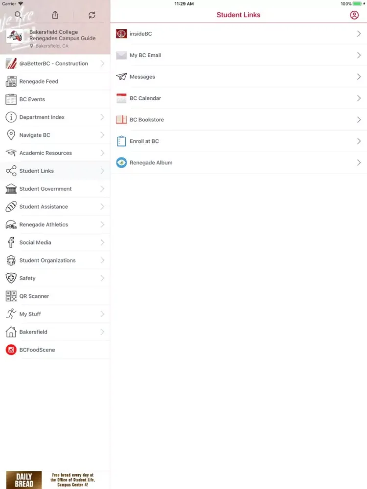 Скриншоты Bakersfield College Renegades iPad 