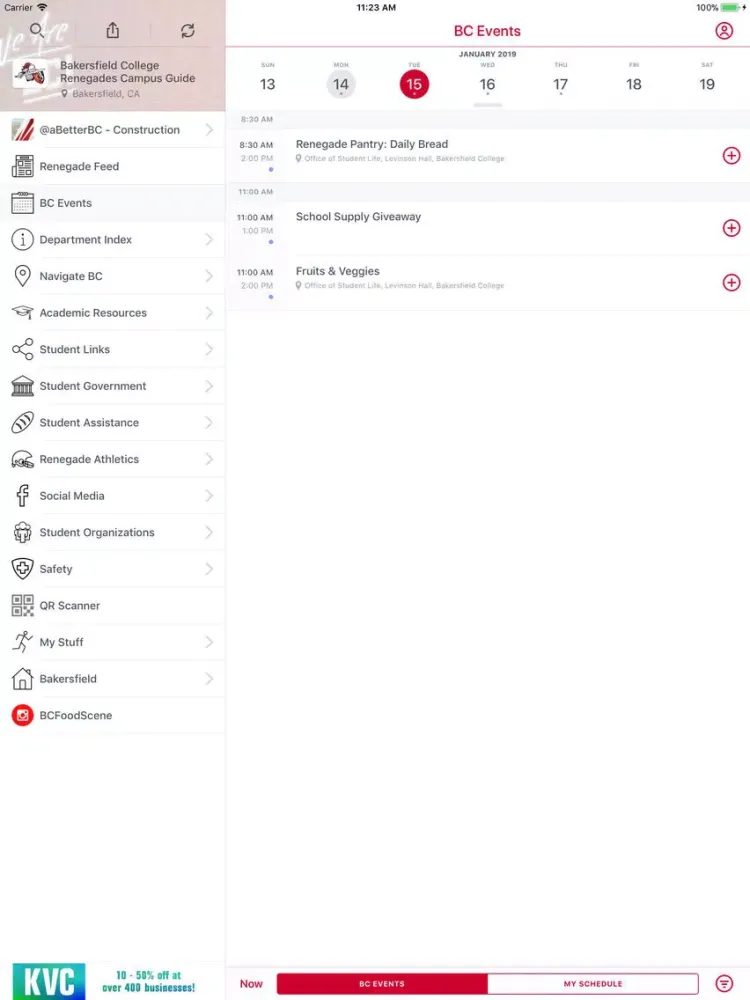 Скриншоты Bakersfield College Renegades iPad 