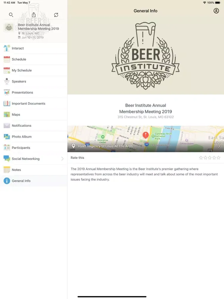 Capturas de pantalla de Beer Institute Annual Meeting iPad 