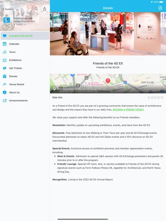 Zrzuty ekranu AIA Dallas iPad 
