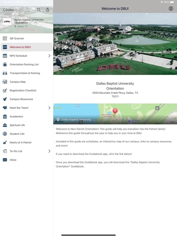 DBU Guidebook iPad  स्क्रीनशॉट