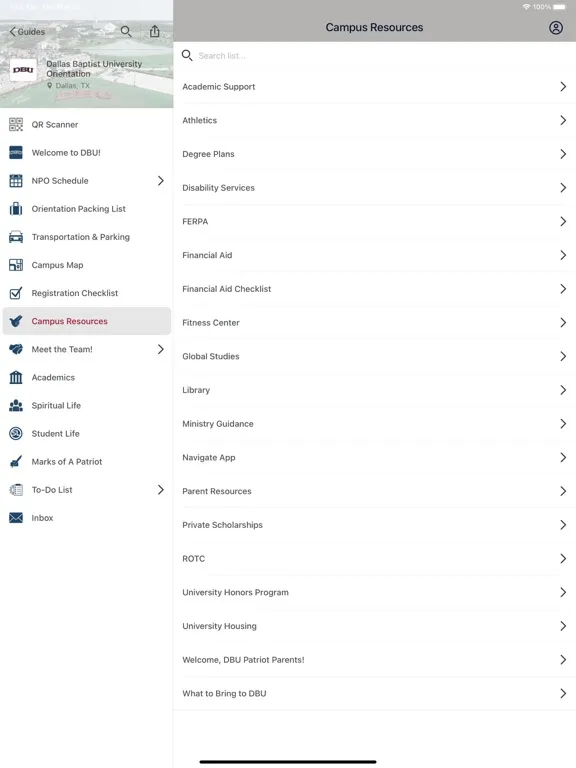 DBU Guidebook iPad  स्क्रीनशॉट
