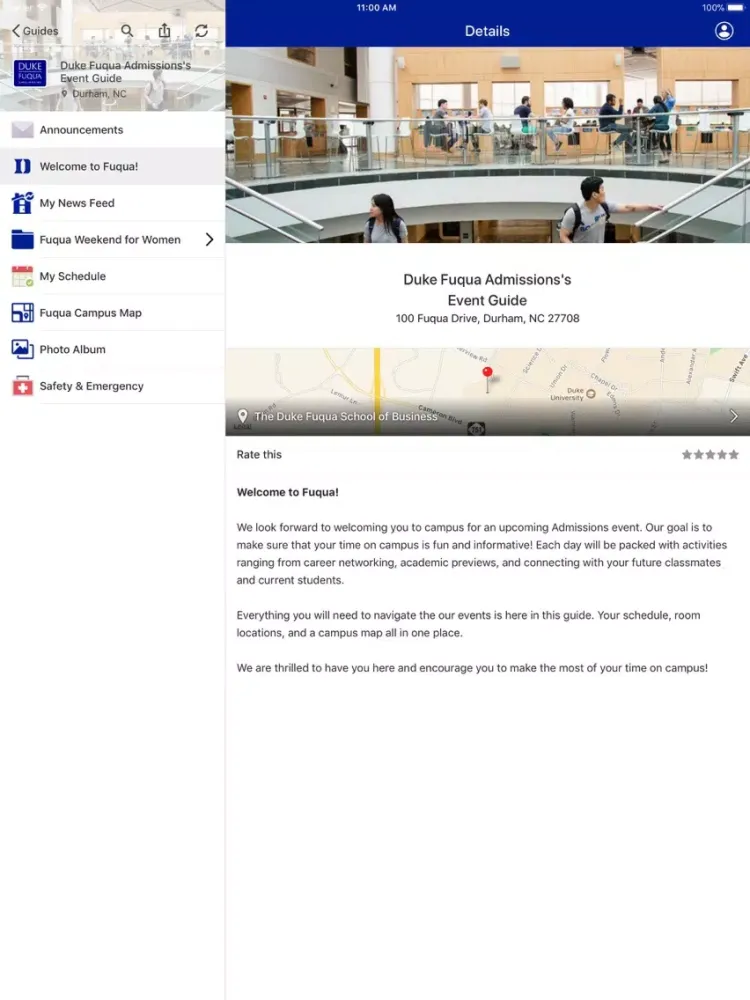 Duke Fuqua Admissions iPad Screenshots