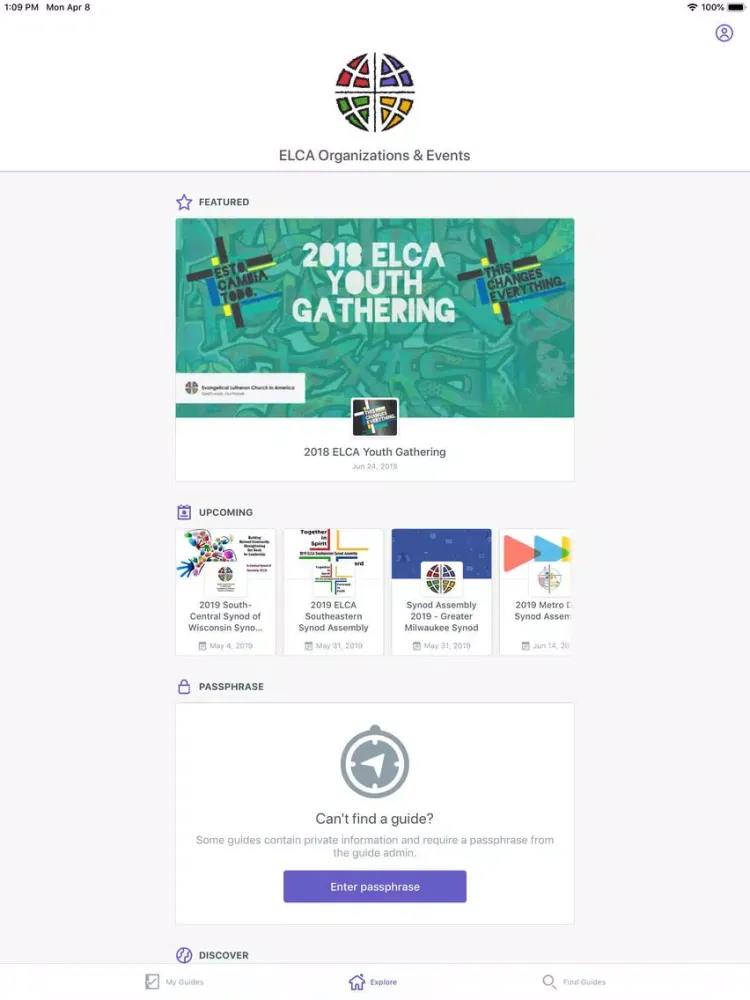 ELCA Organizations & Events iPad  स्क्रीनशॉट