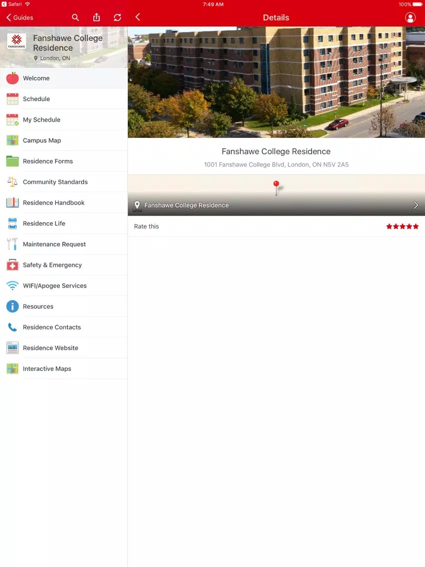 Screenshot di Fanshawe College Guide iPad 
