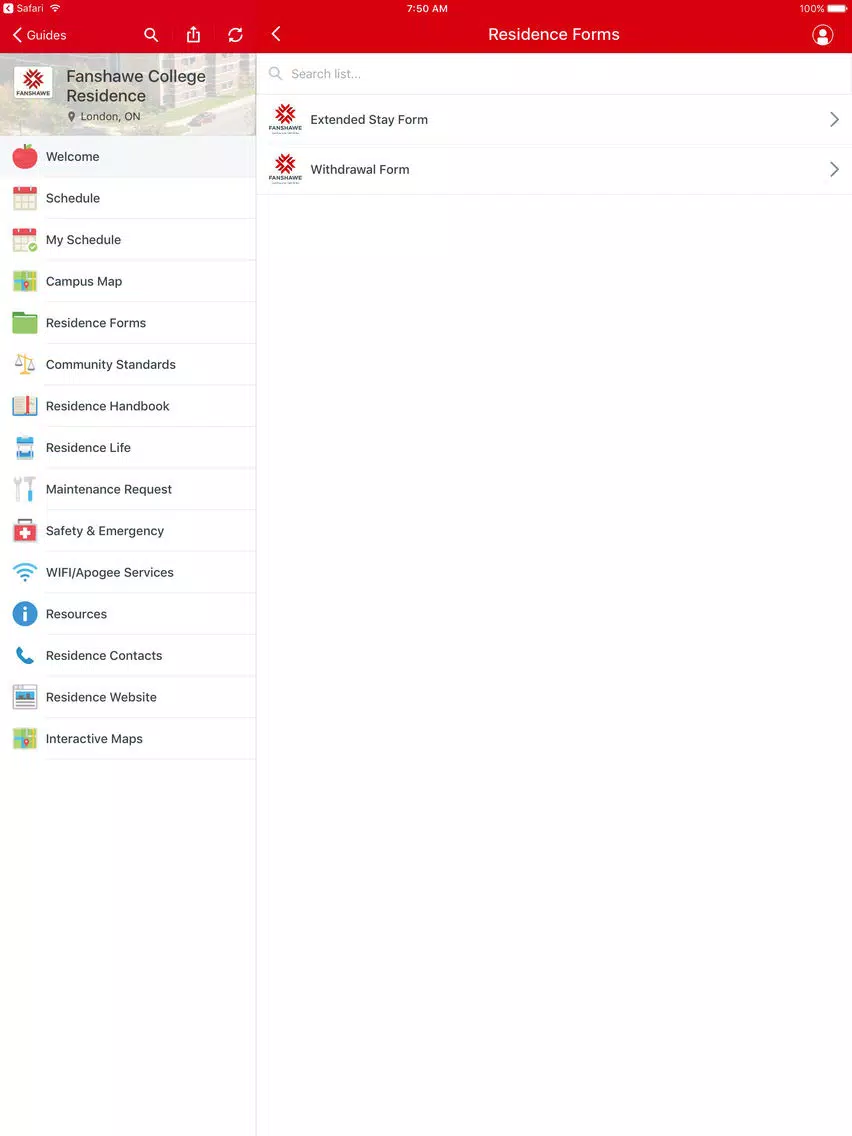 Screenshot di Fanshawe College Guide iPad 