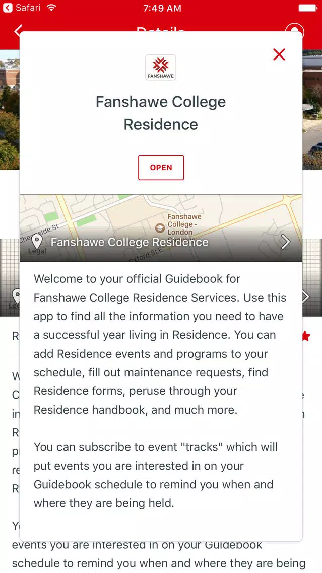 Screenshot di Fanshawe College Guide