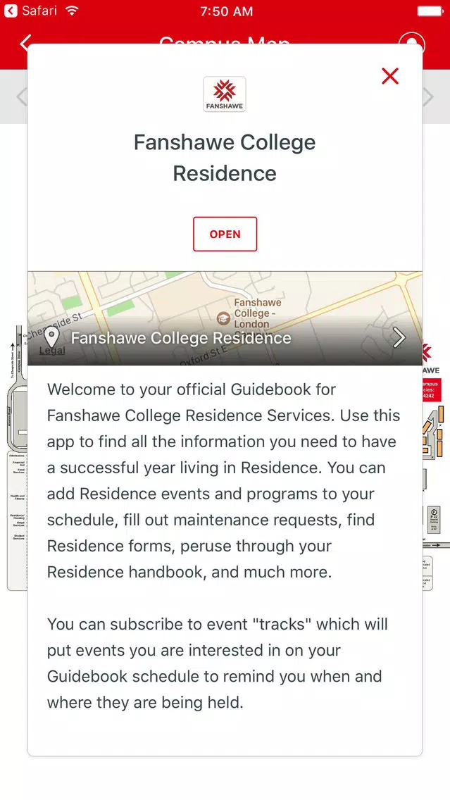Screenshot di Fanshawe College Guide