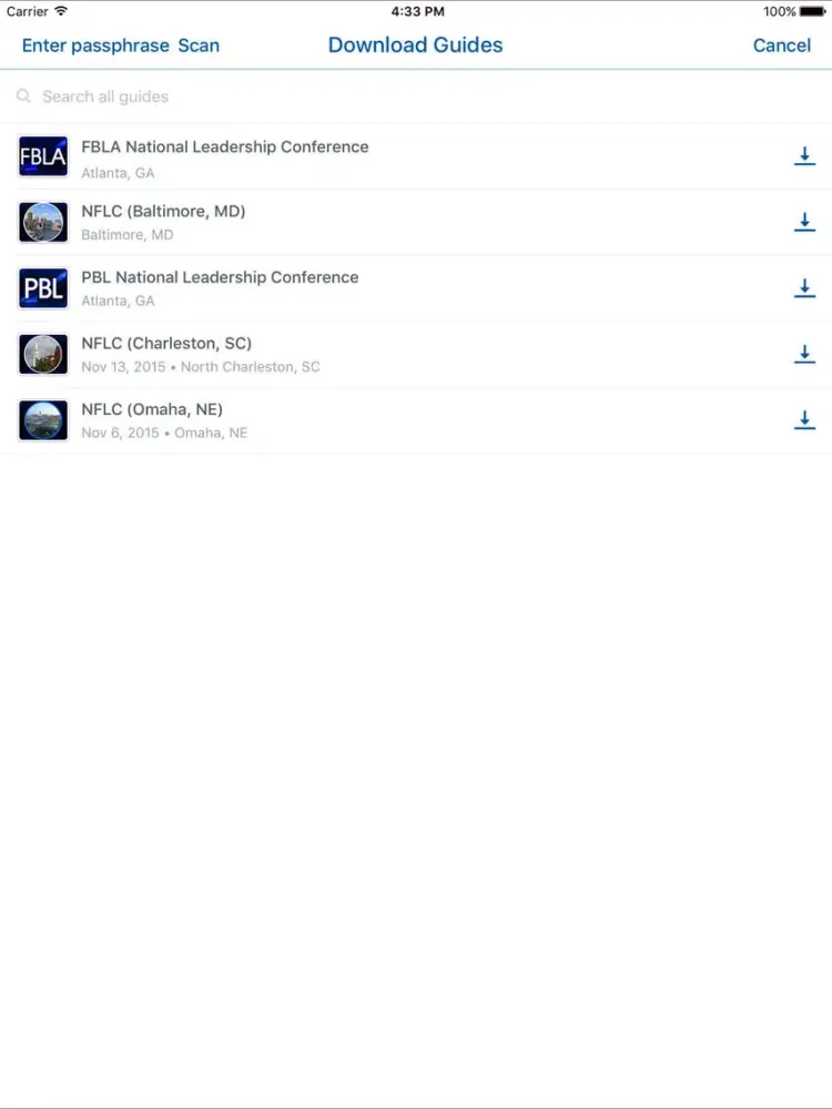 Ảnh chụp màn hình của FBLA-PBL National Conferences iPad 