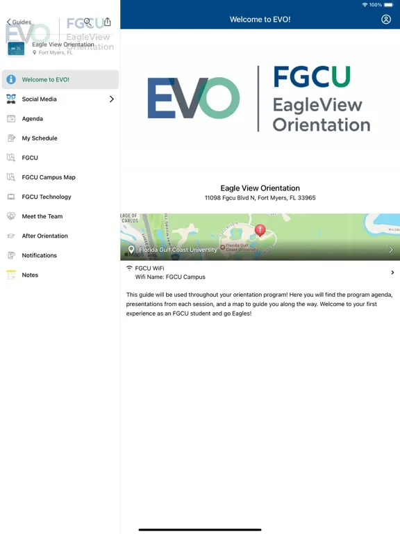 FGCU Eagle View Orientation iPad  Screenshots
