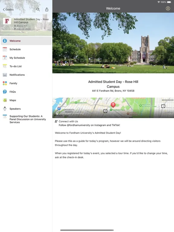 تصاویر Fordham Admission Events iPad 
