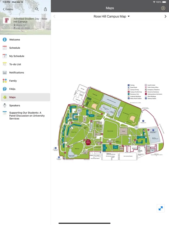 تصاویر Fordham Admission Events iPad 
