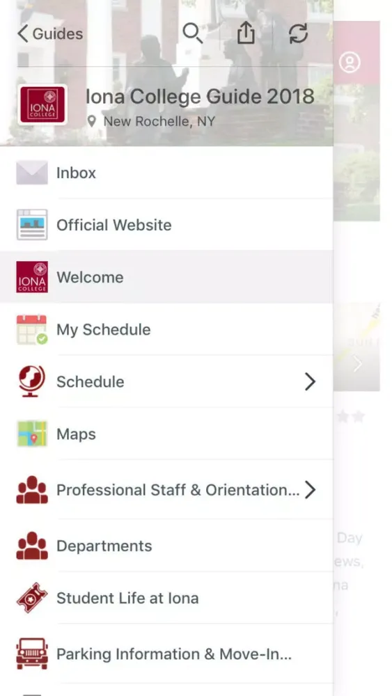 Ảnh chụp màn hình của Iona College Guide