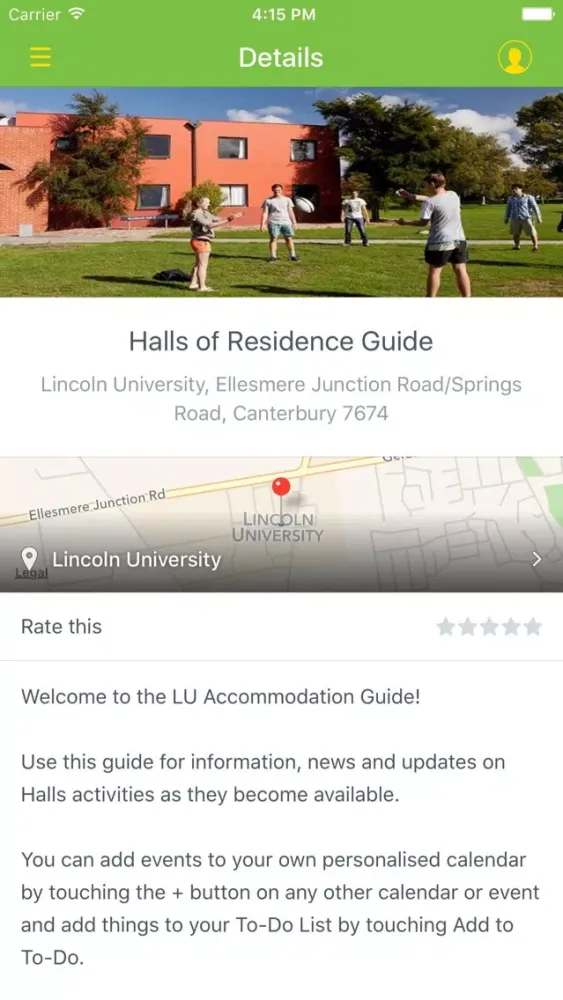 Screenshot di Lincoln Uni NZ Accommodation