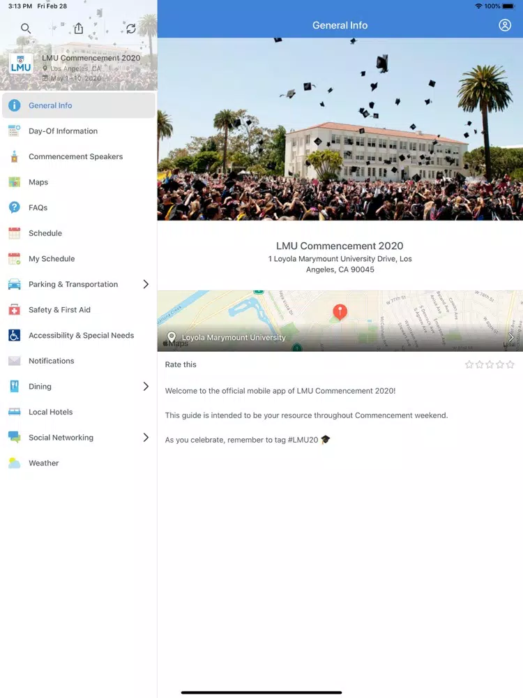 LMU Commencement 2020 iPad  Screenshots