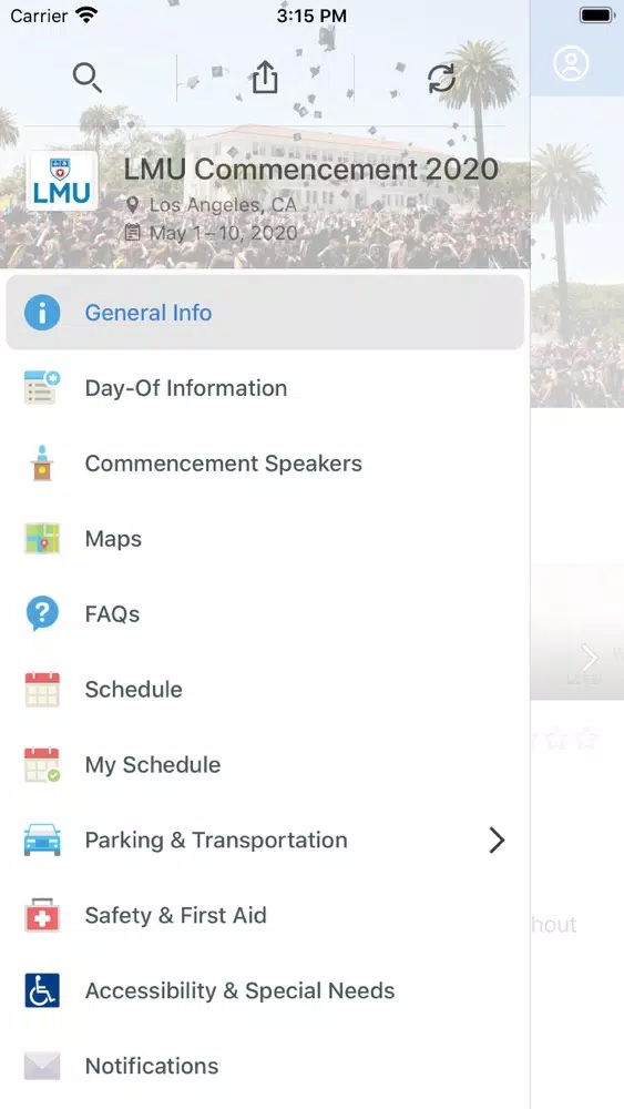 LMU Commencement 2020 Screenshots