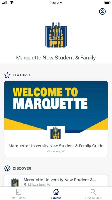 Capturas de tela do Marquette New Student & Family
