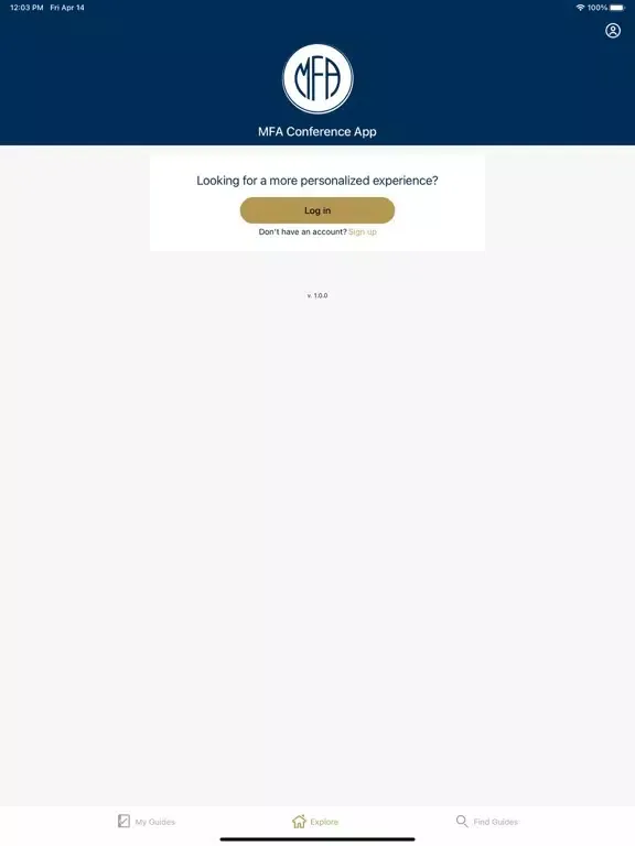 MFA Conference App iPad Screenshots