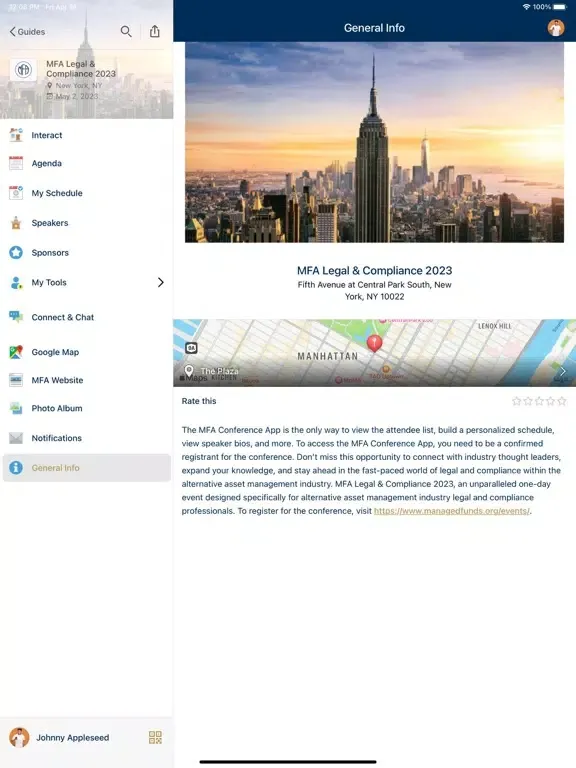 MFA Conference App iPad Screenshots