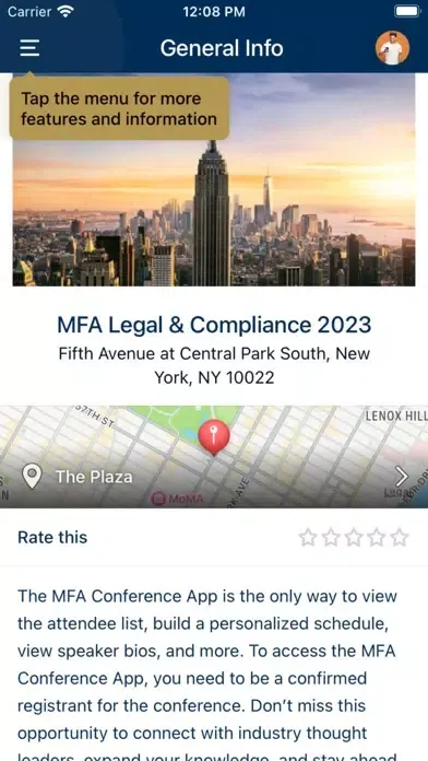 MFA Conference App Screenshots