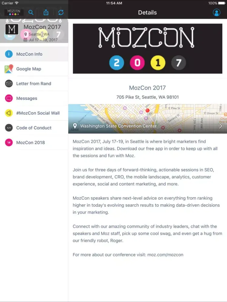 صور The Official MozCon 2017 App iPad 