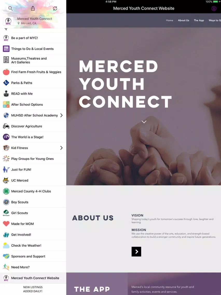 Merced Youth Connect iPad  スクリーンショット