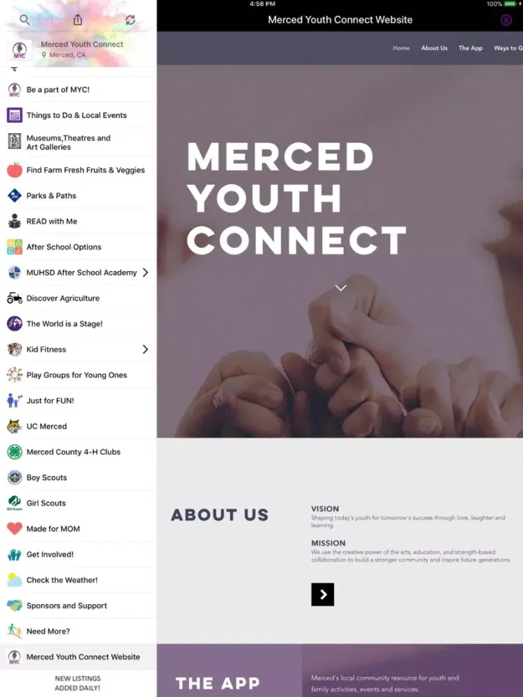 Merced Youth Connect iPad  Screenshots