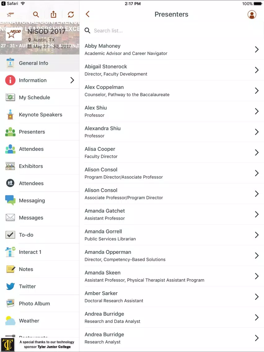 Tangkapan skrin NISOD iPad 