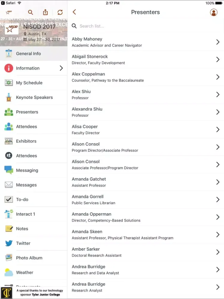NISOD iPad  Screenshots