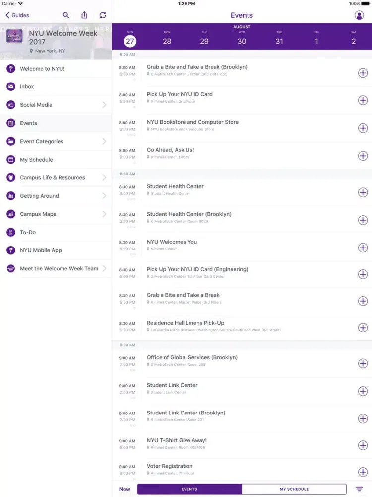 NYU Guide iPad  स्क्रीनशॉट