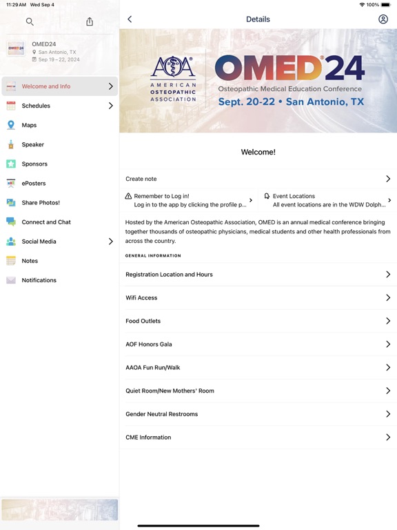 Tangkapan layar OMED24 iPad 