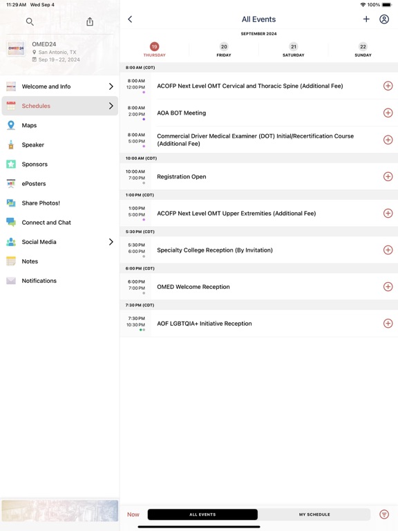 Tangkapan layar OMED24 iPad 