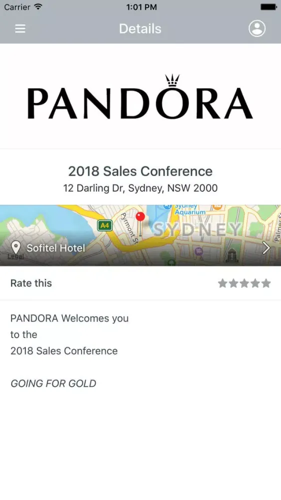 PANDORA Events Ekran Görüntüleri