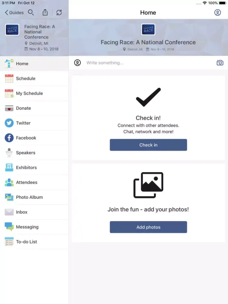 Скриншоты Facing Race Conference iPad 
