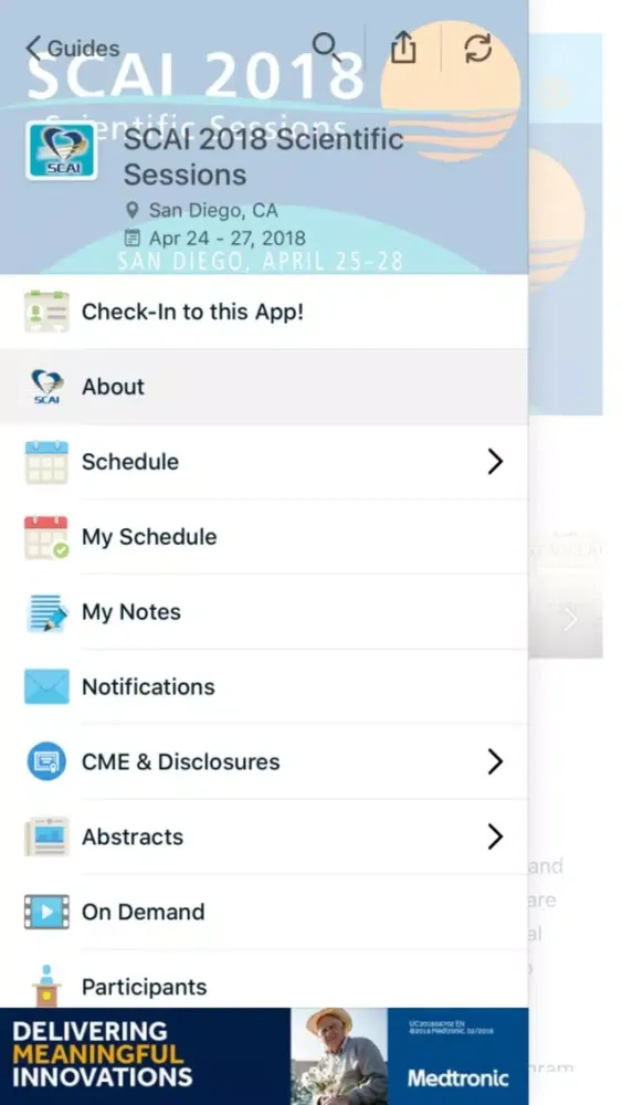 Capturas de tela do SCAI 2018 Scientific Sessions