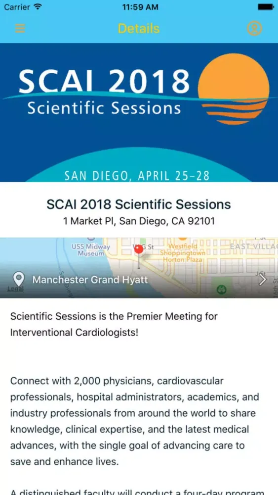 Capturas de tela do SCAI 2018 Scientific Sessions