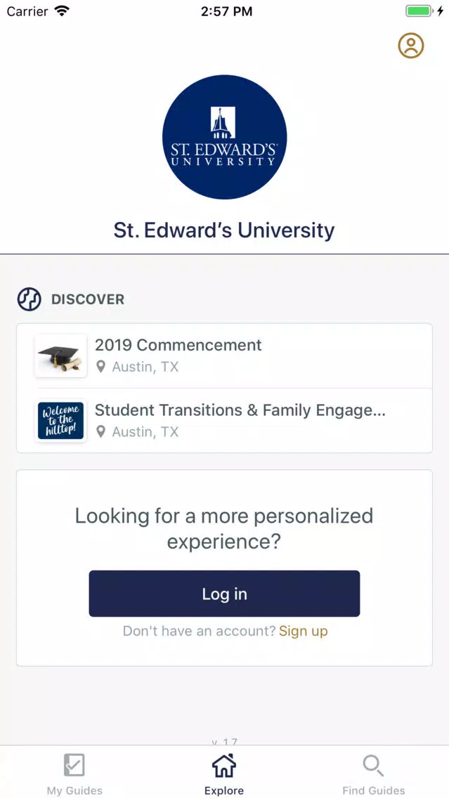 Tangkapan skrin St. Edward’s University