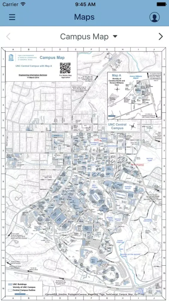 Tangkapan skrin UNC Athletics Guidebook