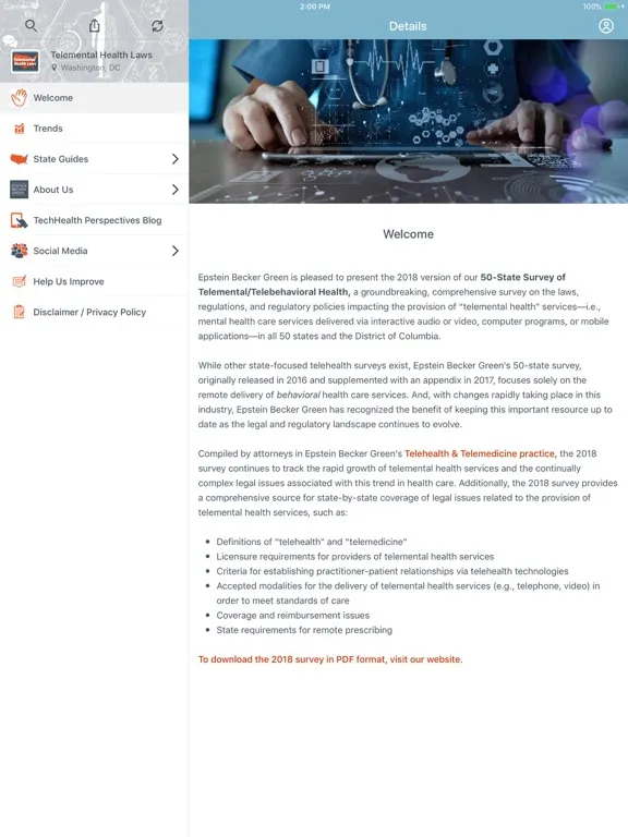 Capturas de pantalla de Telemental Health Laws iPad 